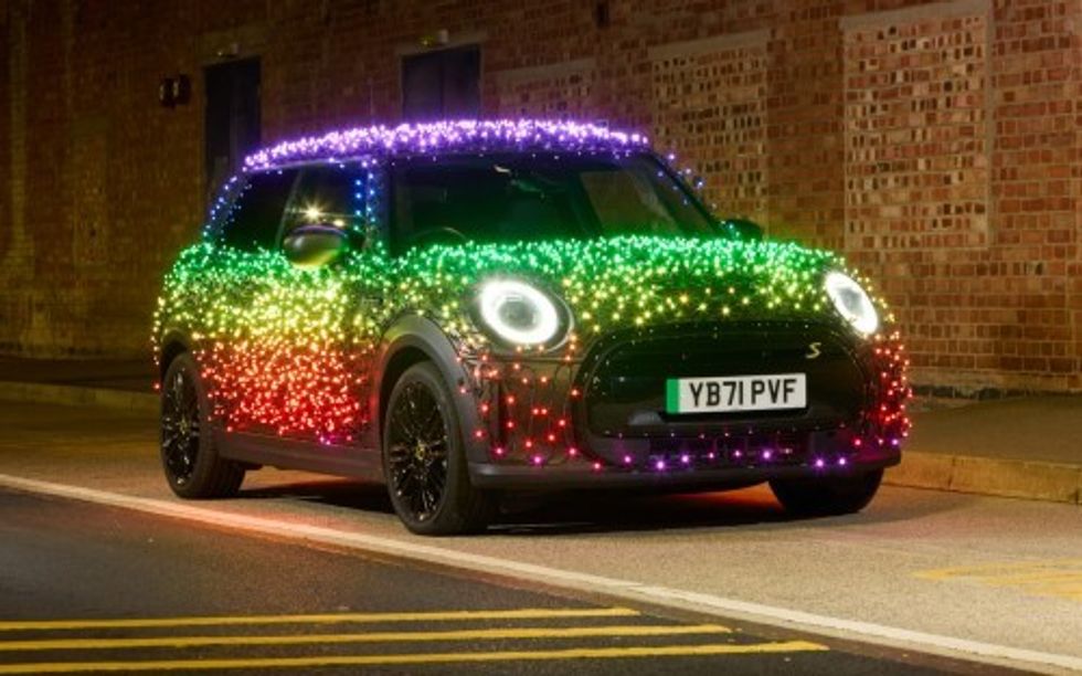 Mini Electric with festive lights