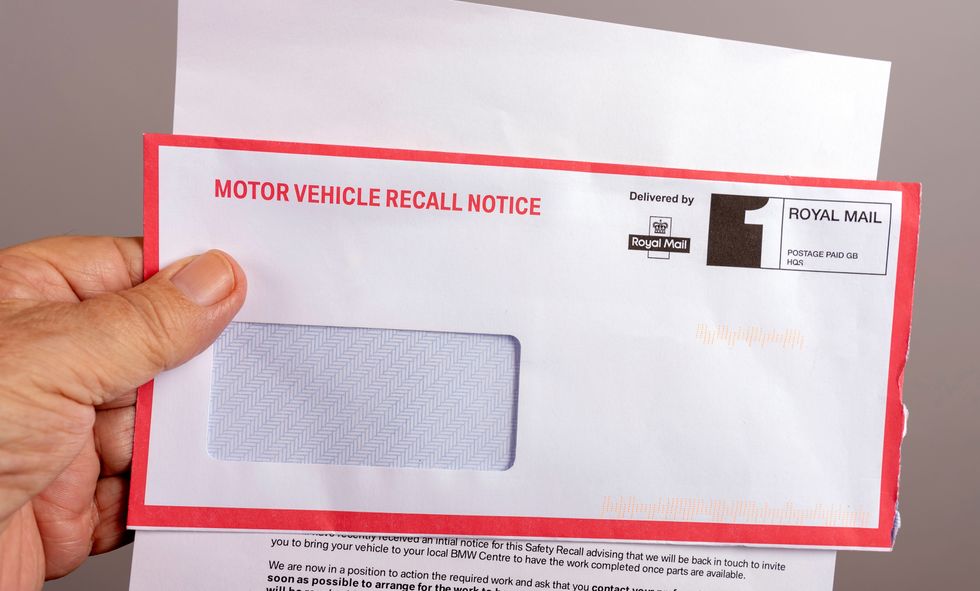 Motor vehicle recall notice 