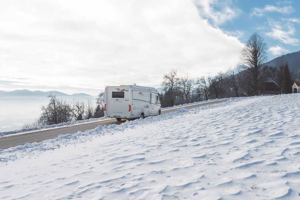 motorhome in winter