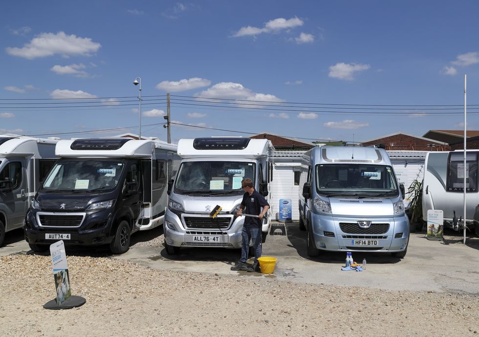 Motorhomes parked