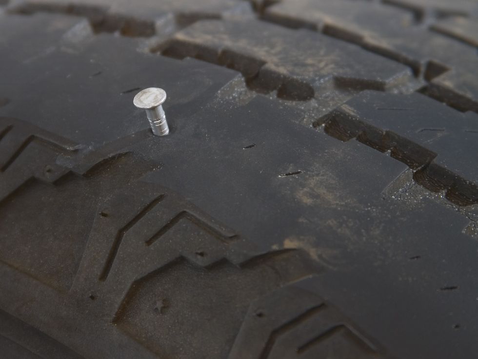 Nail in tyre