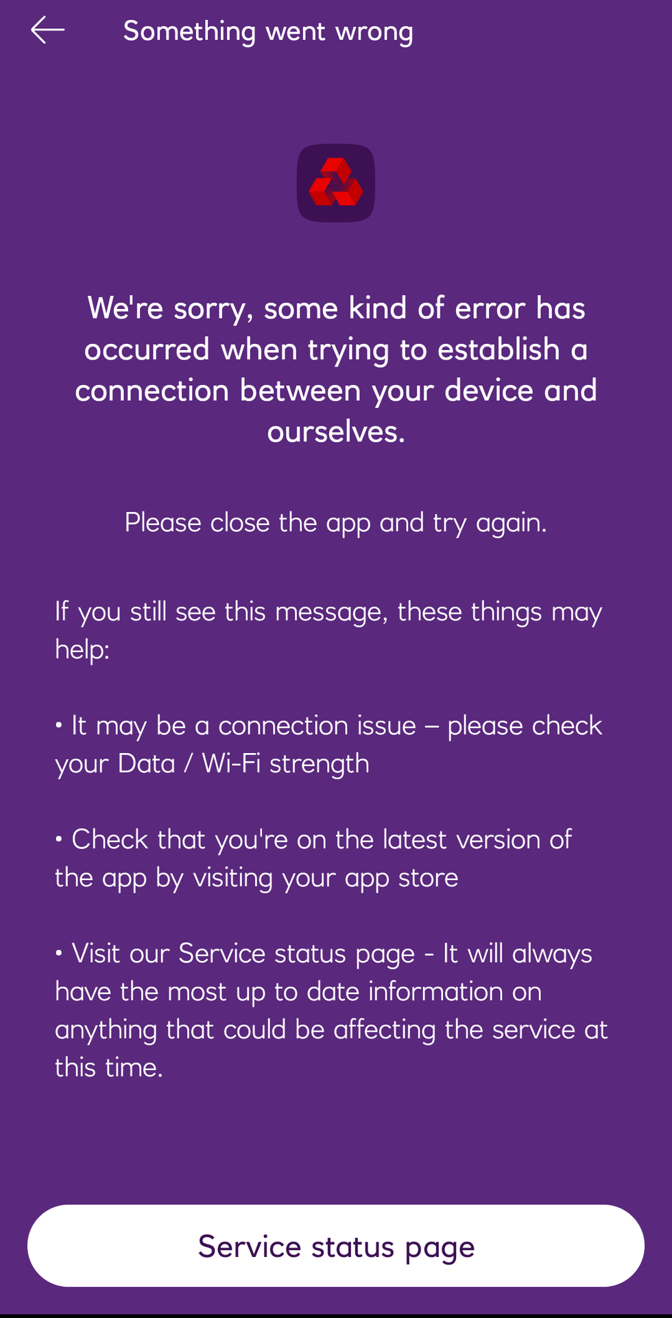 NatWest banking app message