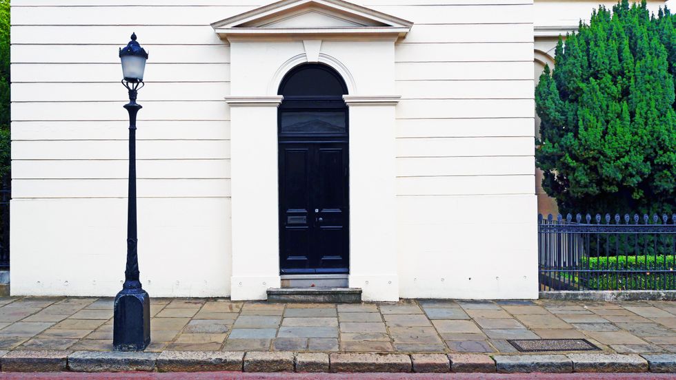 navy blue front door