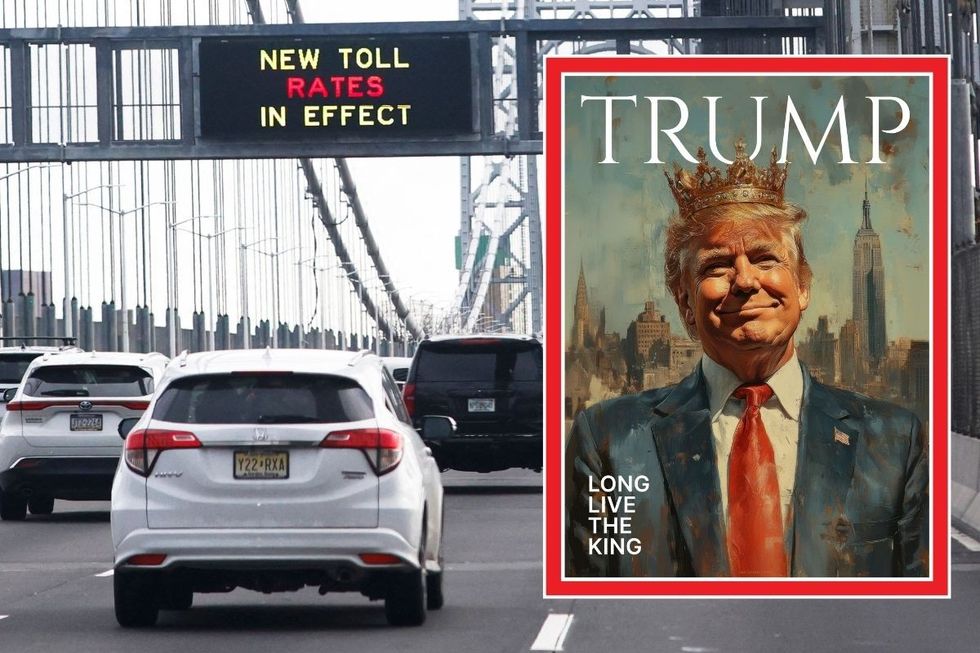 New York City Congestion Charge and artwork of Donald Trump