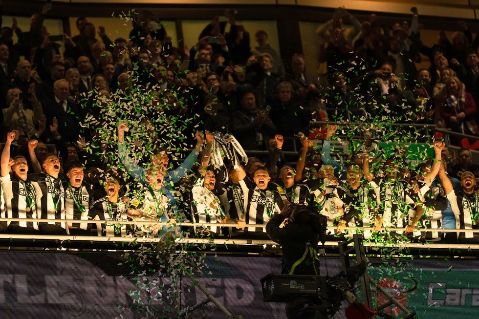 Alan Shearer joins in Newcastle Carabao Cup celebrations as players ...