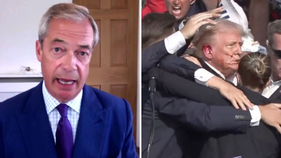 Nigel Farage and Donald Trump in assassination attempt