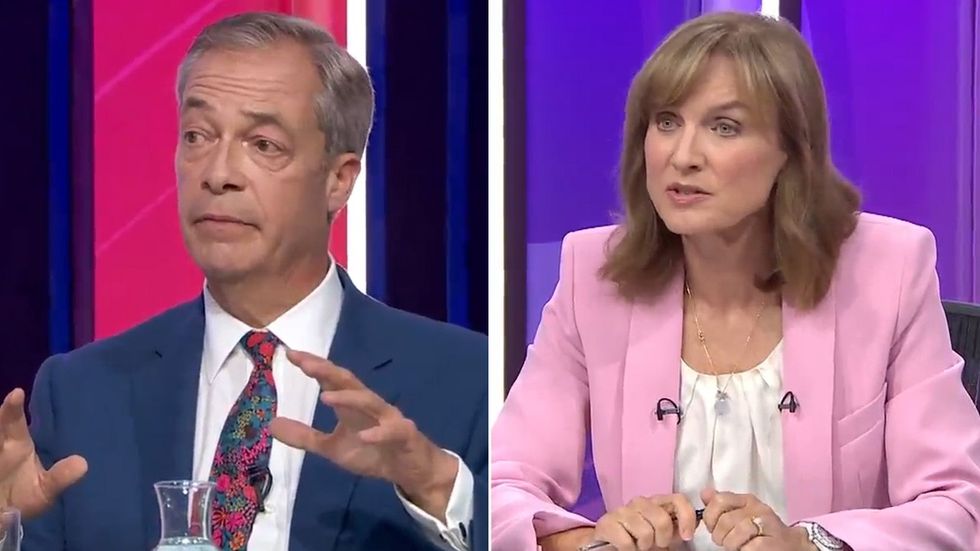 Nigel Farage and Fiona Bruce