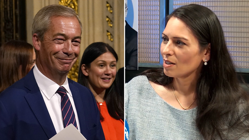 Nigel Farage and Priti Patel