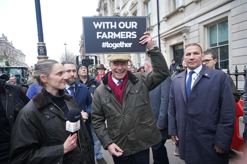 Nigel Farage at the farming protest