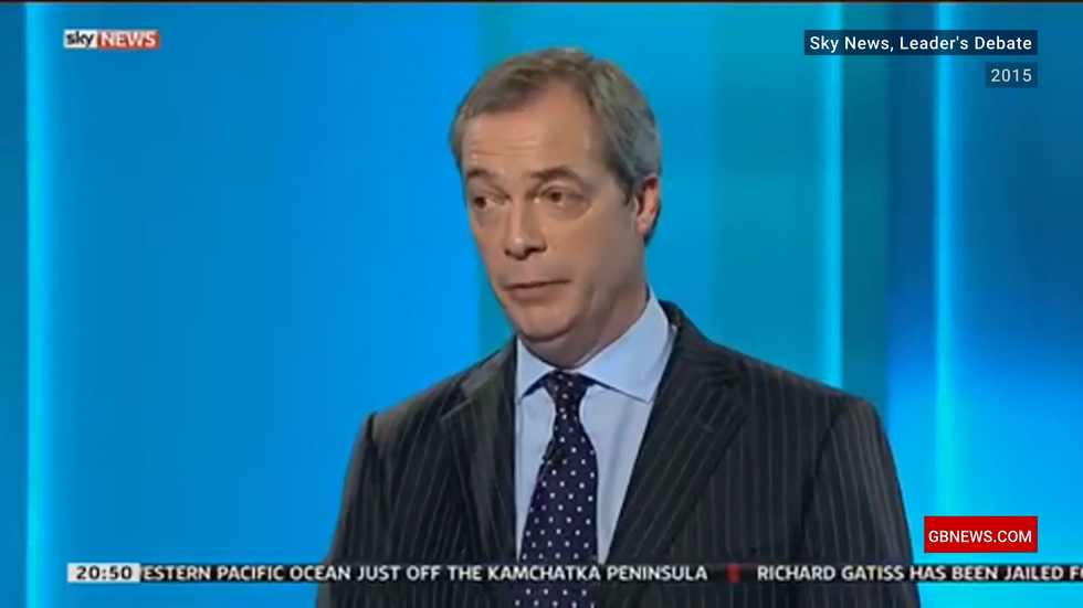 Nigel Farage at the leadership debate in 2015