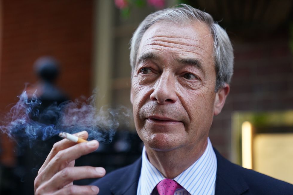 Nigel Farage is a major opponent off Labour's smoking ban