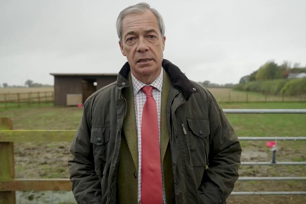 Nigel Farage on farm in Clacton