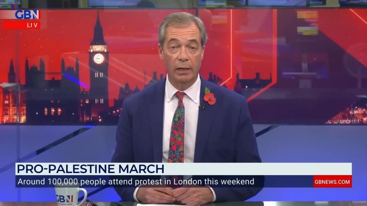WATCH: Nigel Farage warns of 'religious war' as pro-Palestine protests target the Cenotaph