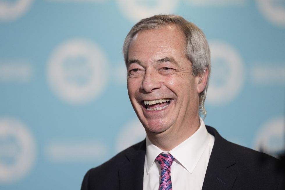 Nigel Farage speaking at a Reform rally in Hull