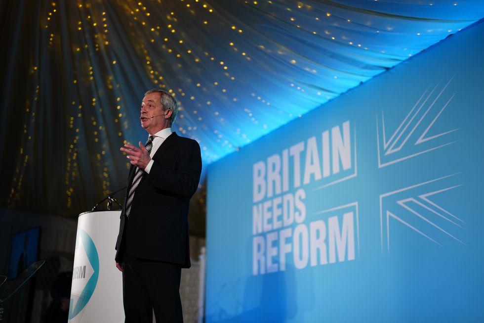 Nigel Farage speaking at the Reform UK North West Essex conference