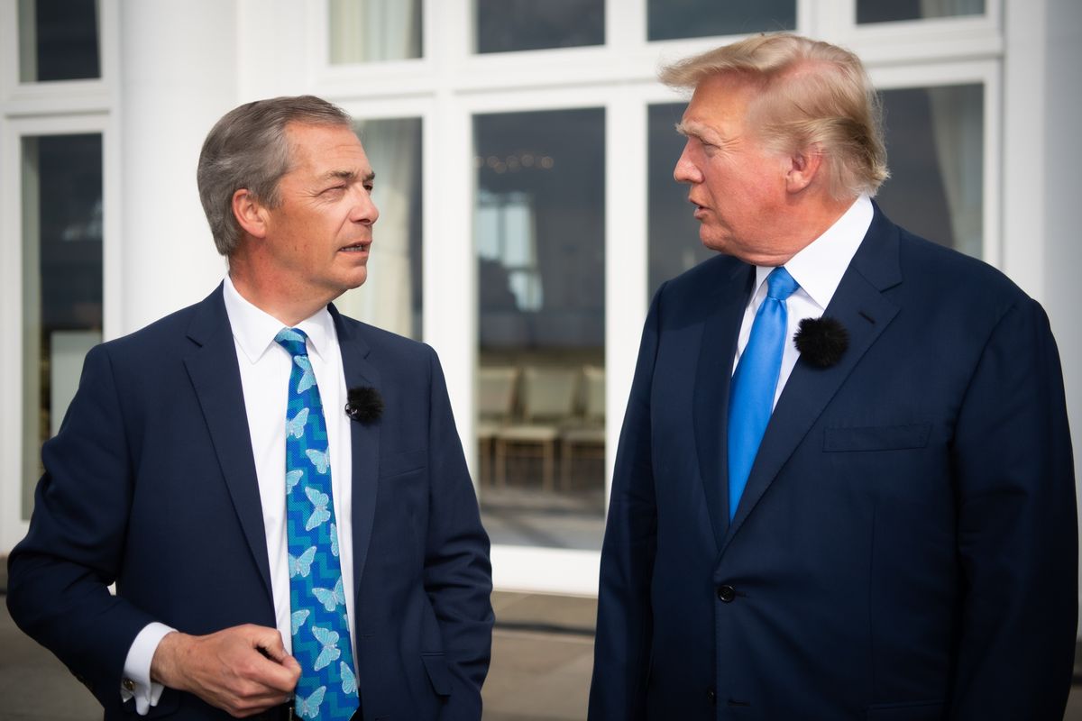 Nigel Farage speaks to Donald Trump