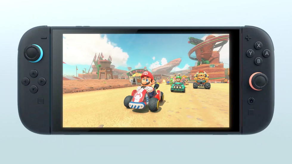 nintendo switch with mario kart 9 on-screen