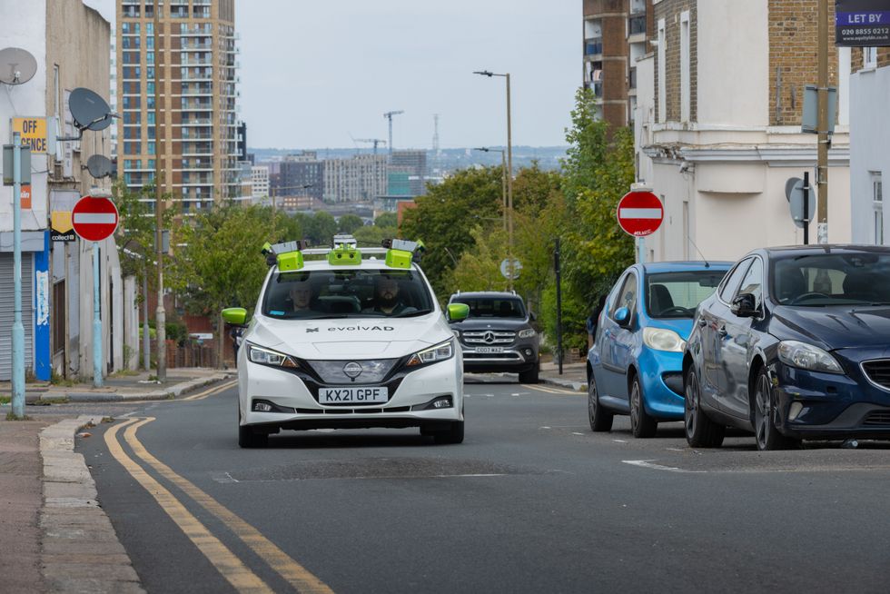 Nissan self-driving car on UK road