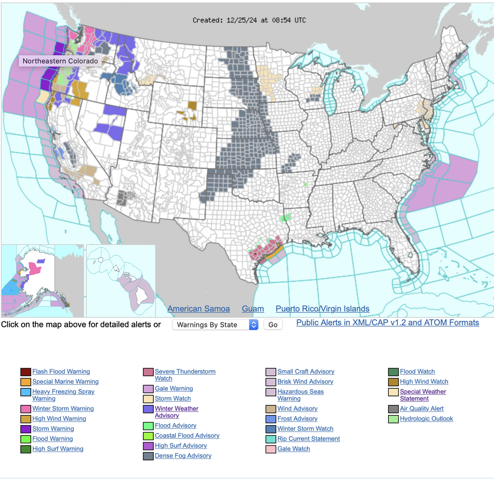 NOAA weather warnings