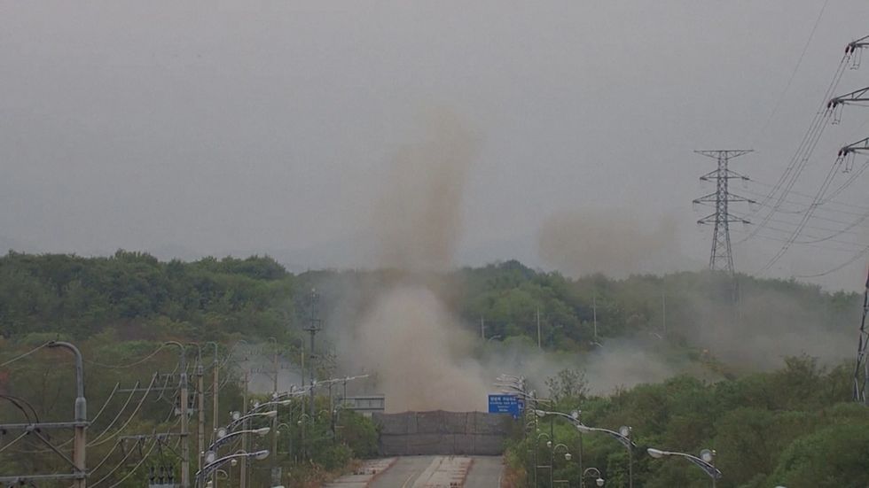 North-South Korea road explosion