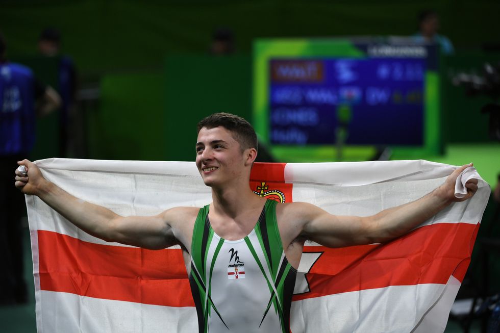 Northern Ireland's Rhys McClenaghan reacts after winning the men's pommel horse final artistic gymnastics event during the 2018 Gold Coast Commonwealth Games