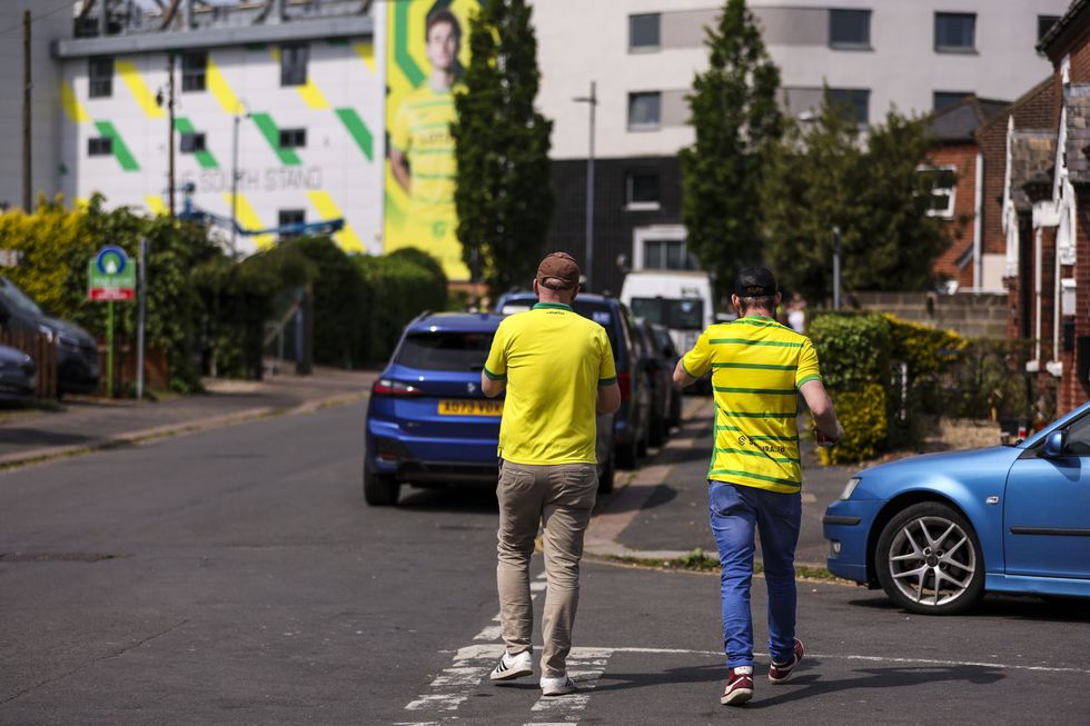 Norwich fans outside Carrow Road