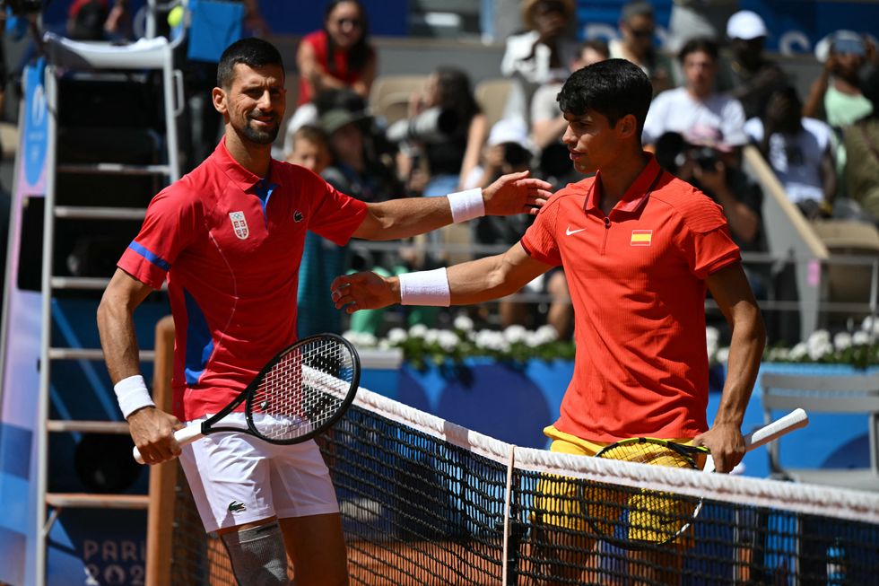 Novak Djokovic and Carlos Alcaraz were competing for the gold medal