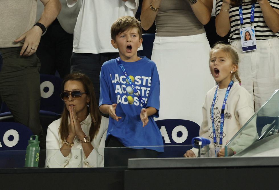 Novak Djokovic's children were supporting their dad throughout the match