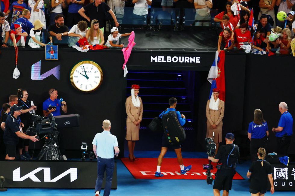 Novak Djokovic walked off the court