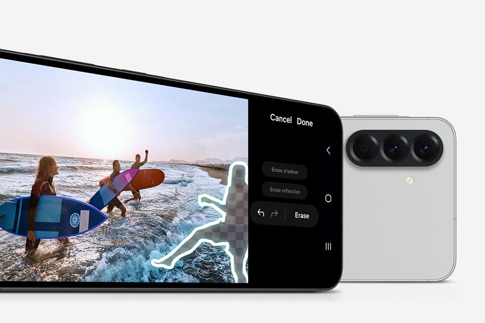 Object Eraser shown on-screen working on the Galaxy A56