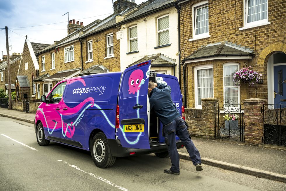 Octopus Energy van with engineer looking inside