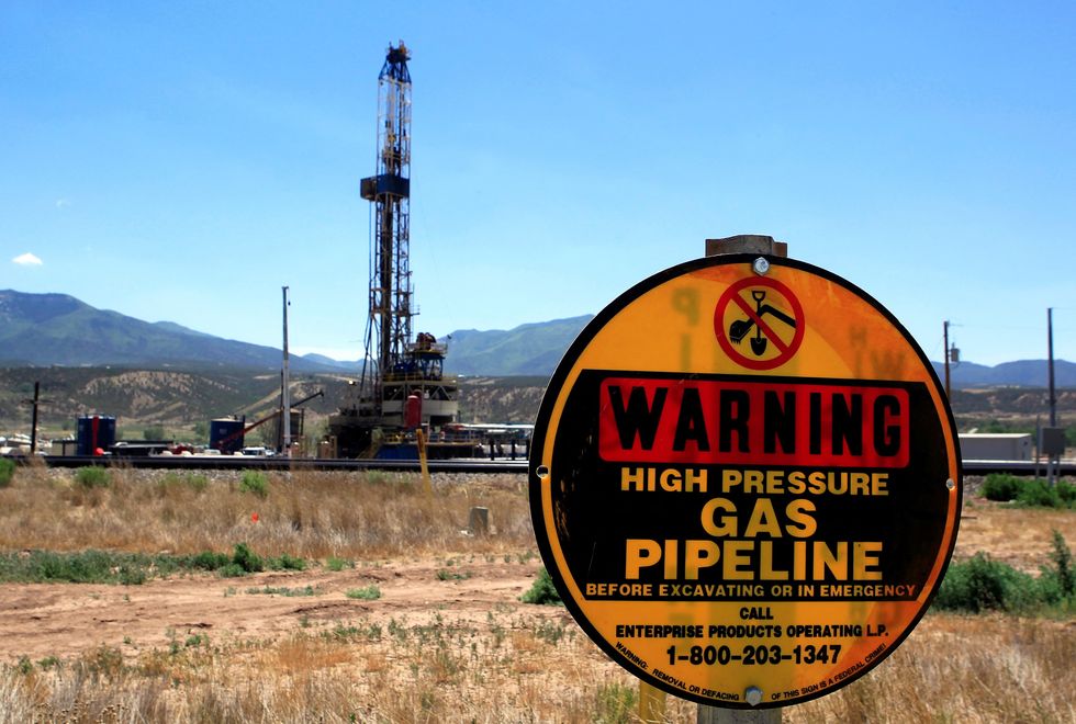 Oil and gas drilling rig in Rifle, Colorado,