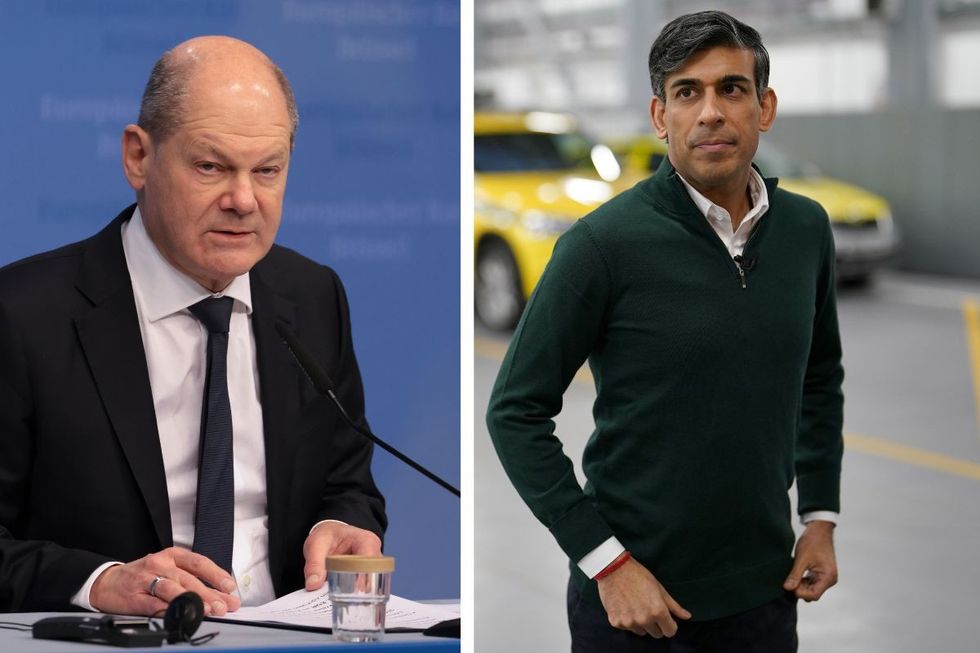 Olaf Scholz (left) and Rishi Sunak (right)