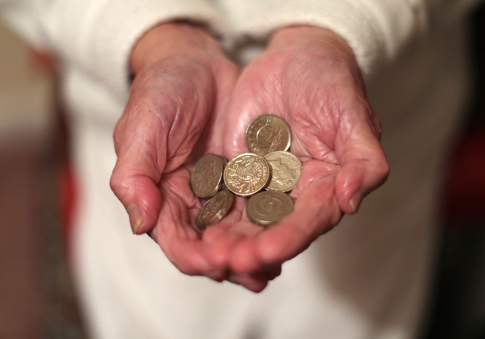 Old person holding money