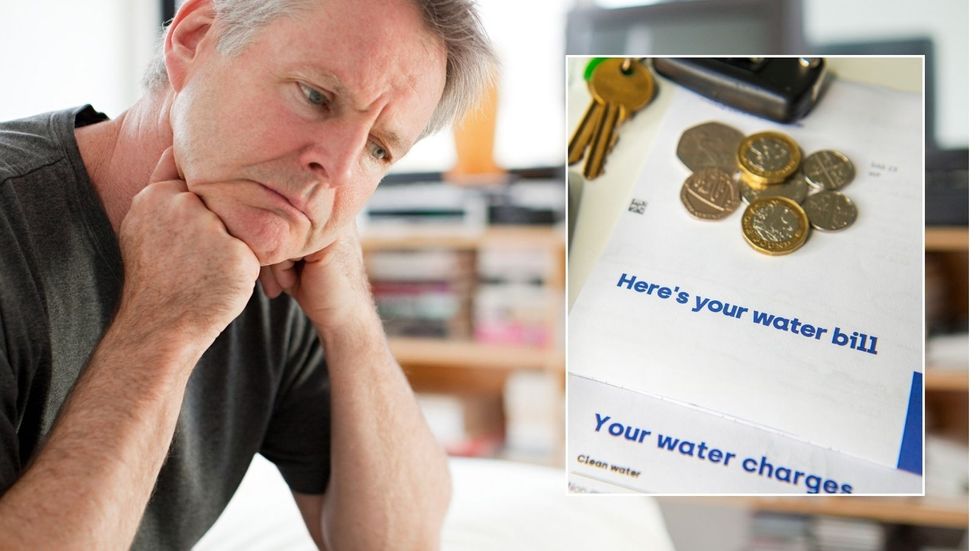 Older man and water bill