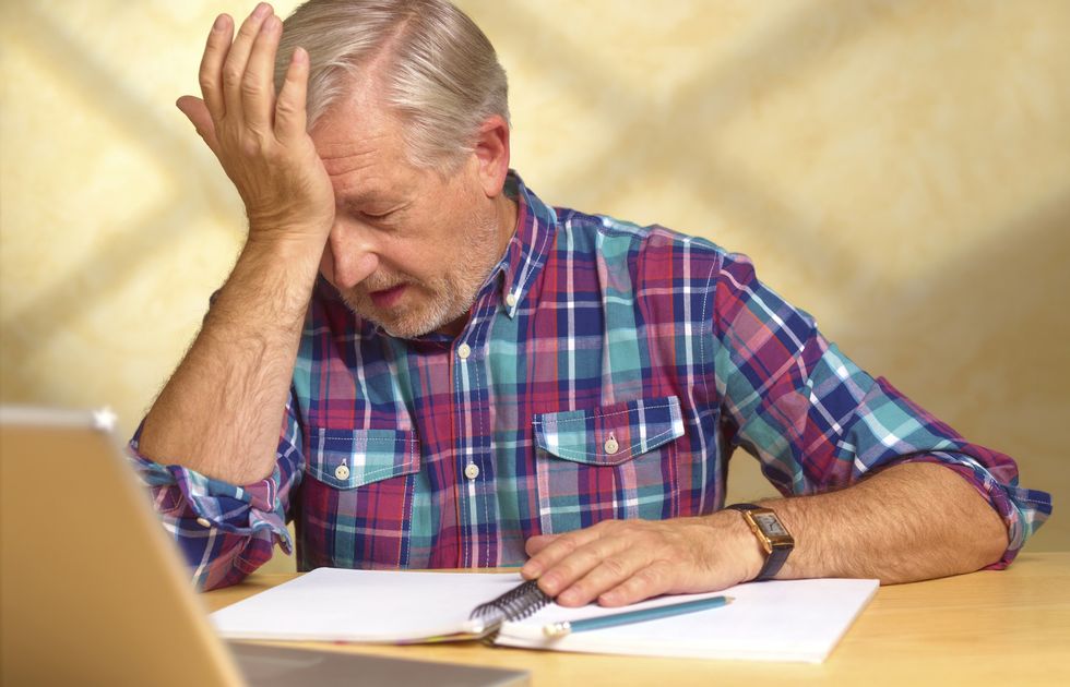 Older man stressed about money