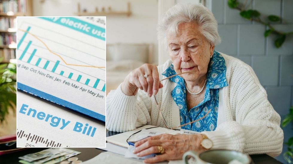 Older woman and energy bill 