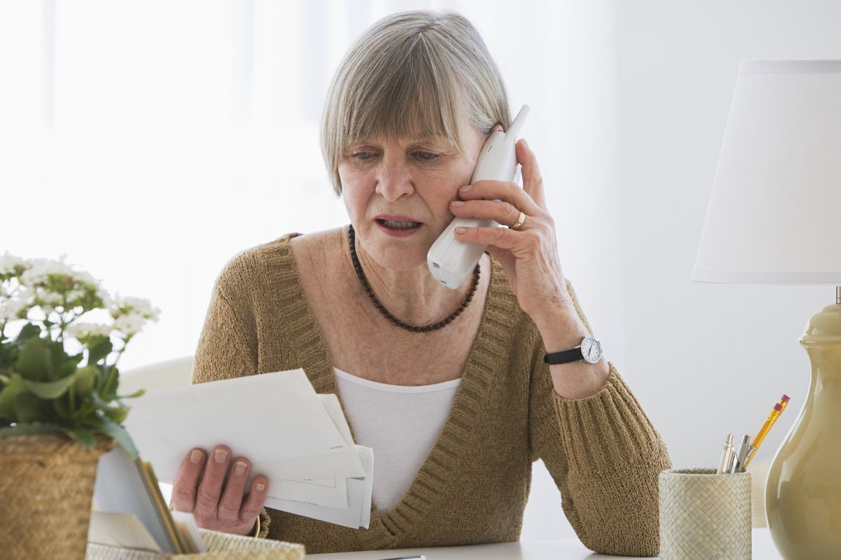 Older woman on phone 