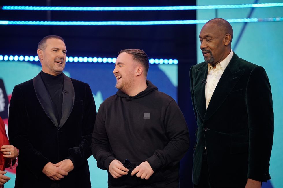 Paddy McGuinness, Luke Littler and Lenny Henry