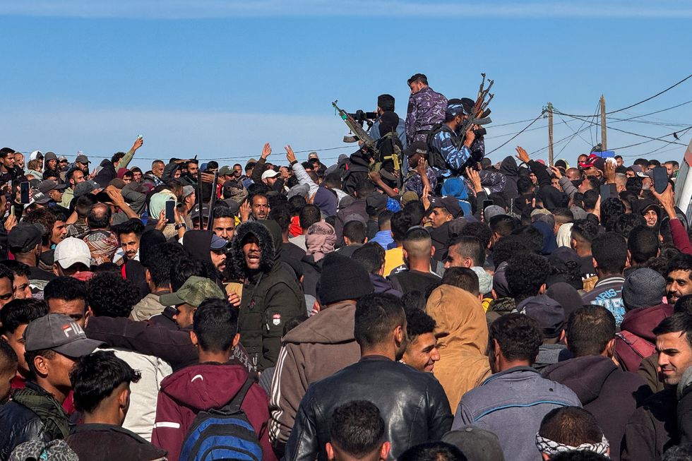 Palestinians gather in Gaza