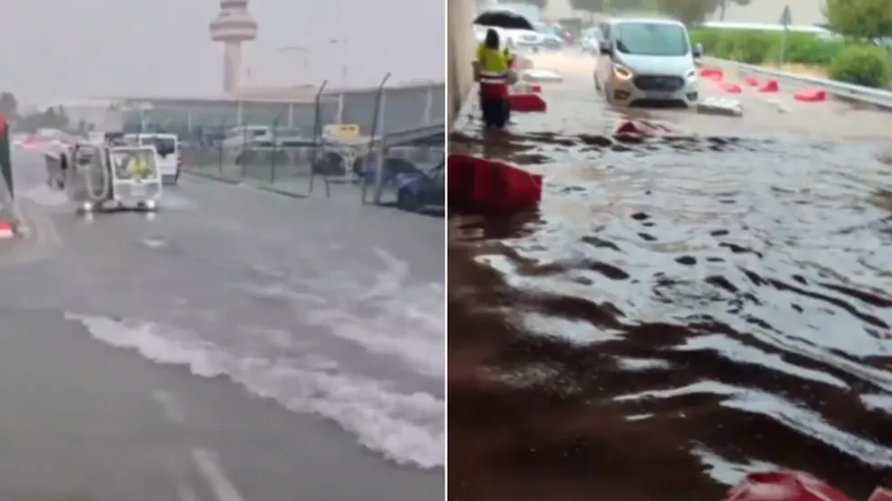 Palma airport flood footage