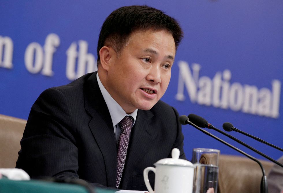 Pan Gongsheng, vice governor of the People's Bank of China (PBOC), attends a news conference