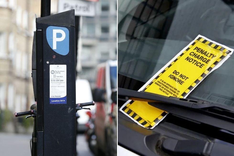 Parking meter and a penalty charge notice