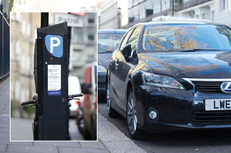 Parking metre and cars parked 