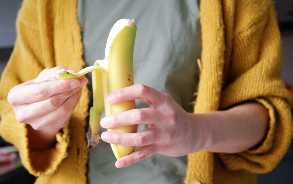 Peeling a banana