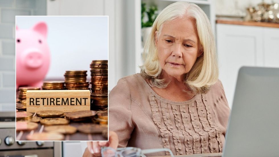 Pensioner going over finances and retirement fund