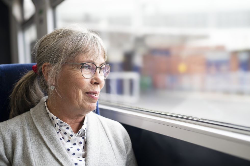 Pensioner on bus