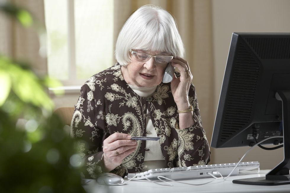 Pensioner on laptop