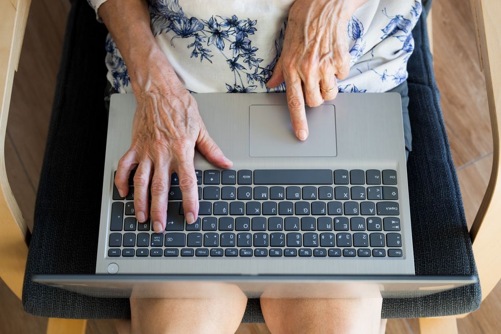 Pensioner on laptop