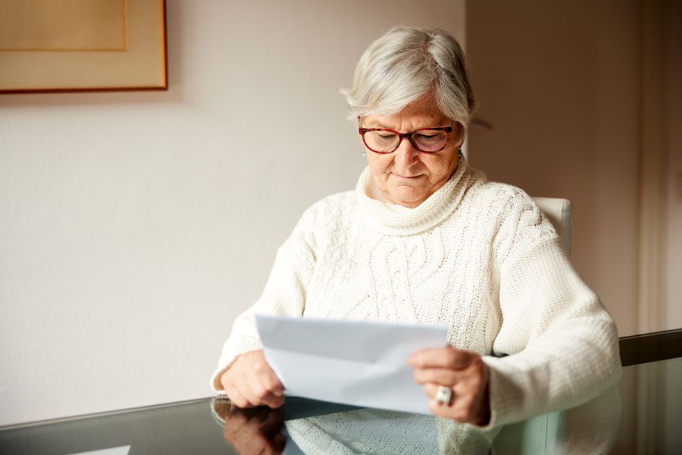 Pensioner reads letter